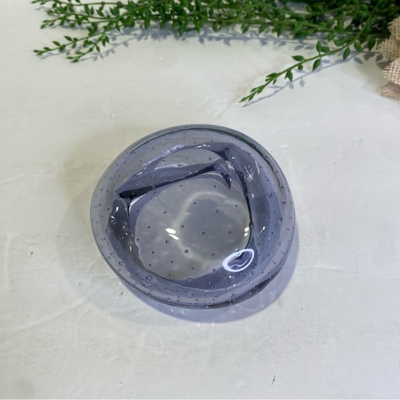 Vintage Purple Controlled Bubble Bullicante Ashtray Trinket Dish Glass Bowl - Picture 7 of 8